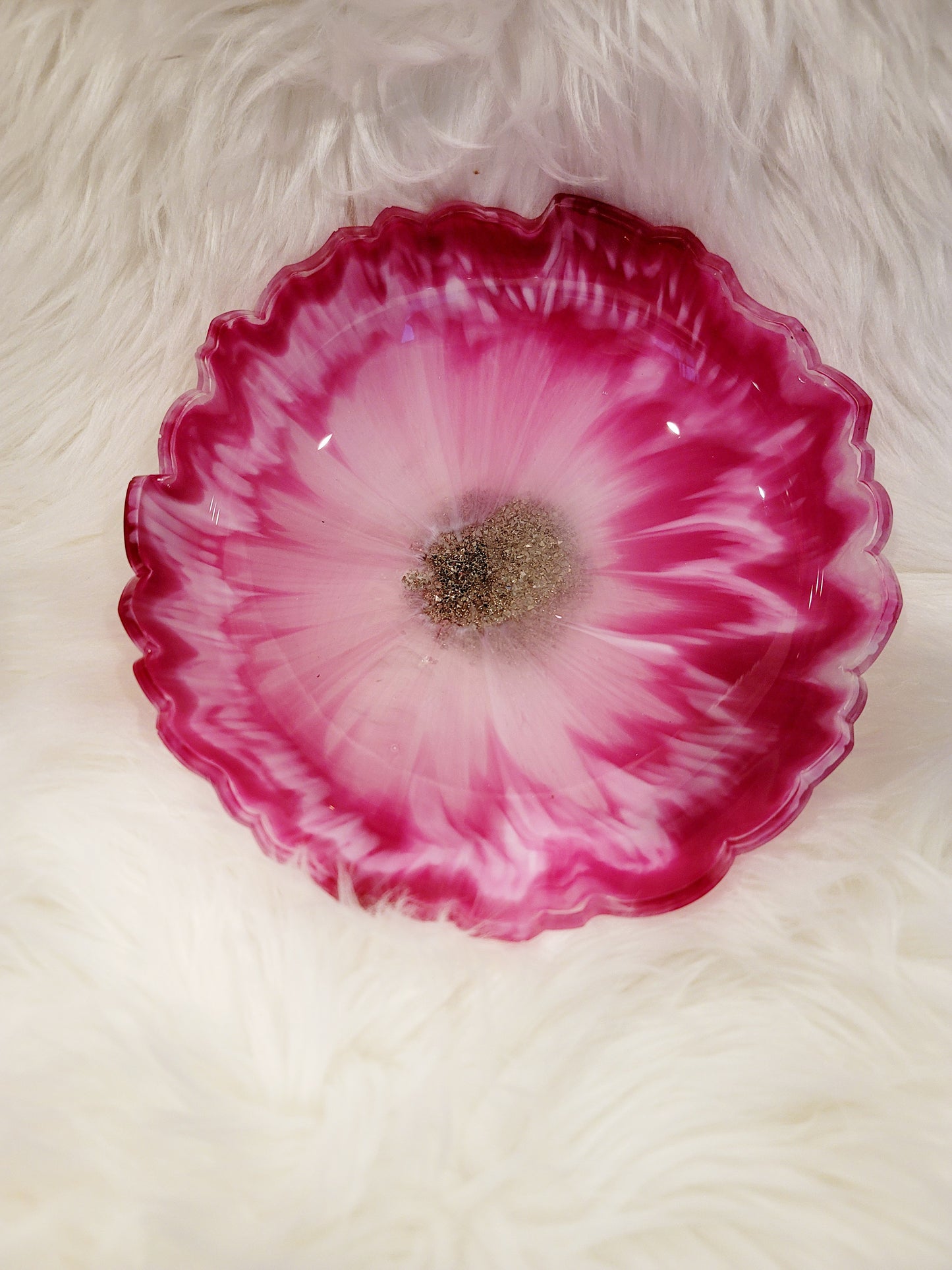 Large Decorative Bowl Pink and White