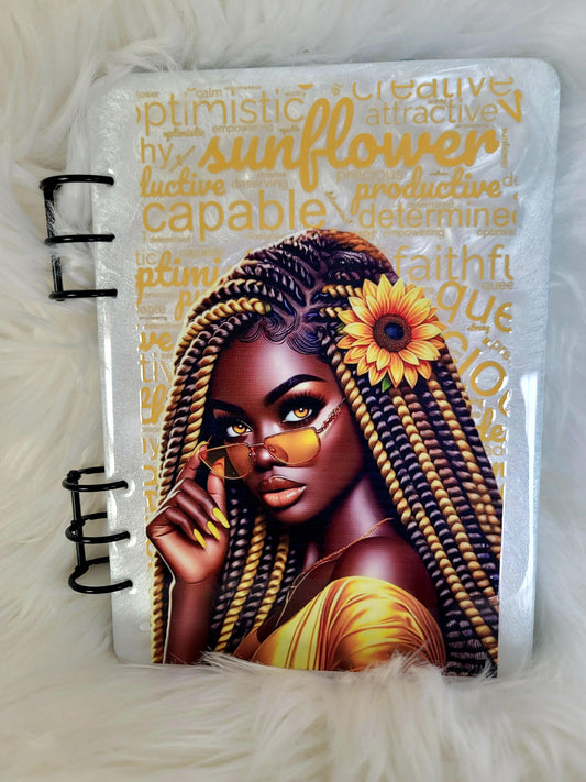 Sunflower Melanin Resin Notebook